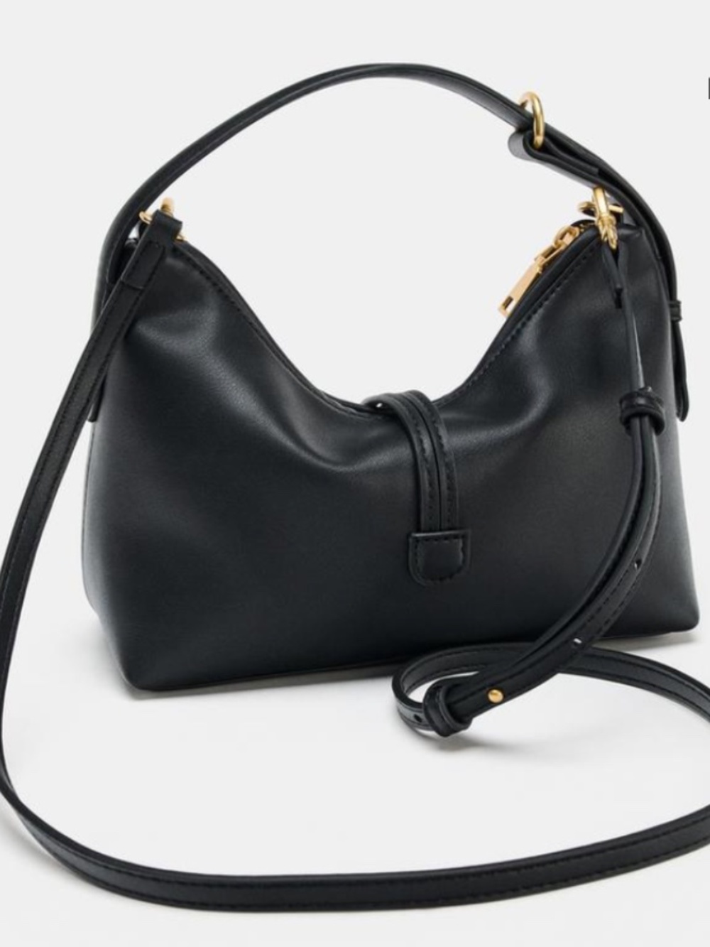 Zara Mini Bucket Bag with Ball Detail. Color Black - Picture 4 of 8